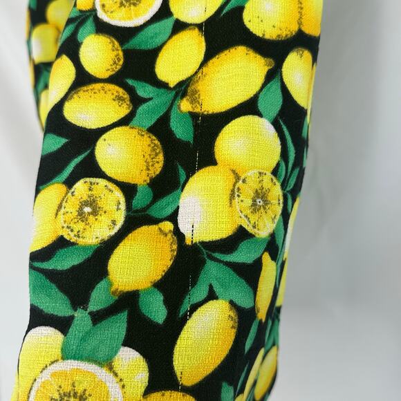 Compania Fantastica Mini Dress Size Small Lemons Sleeveless Tie Front Whimsical - Picture 5 of 6